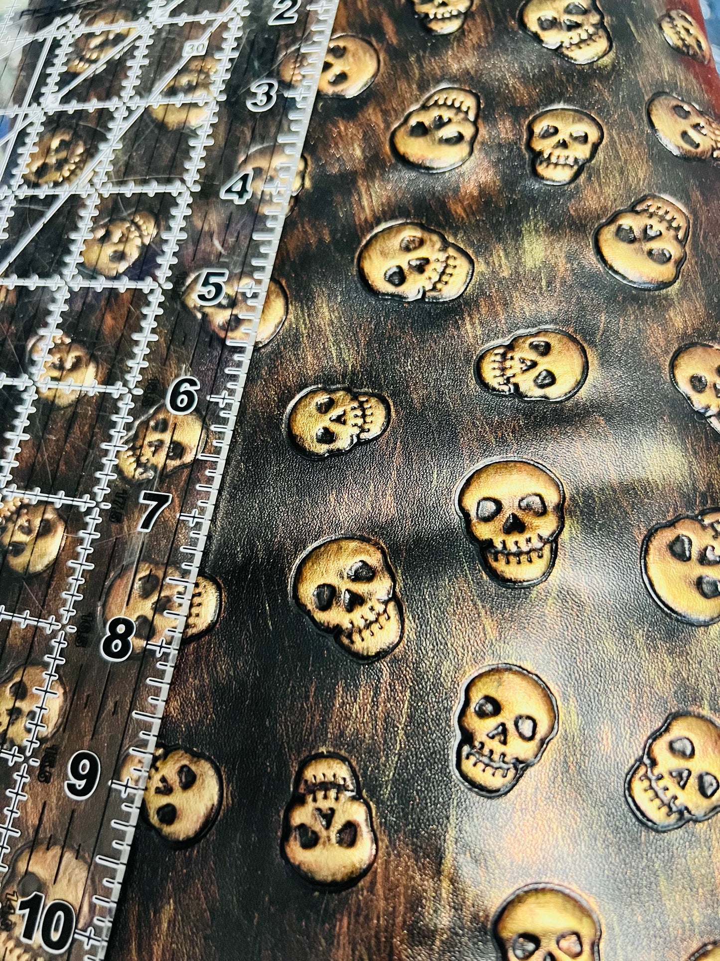 RETAIL Embossed Skulls .8mm Soft Back VINYL