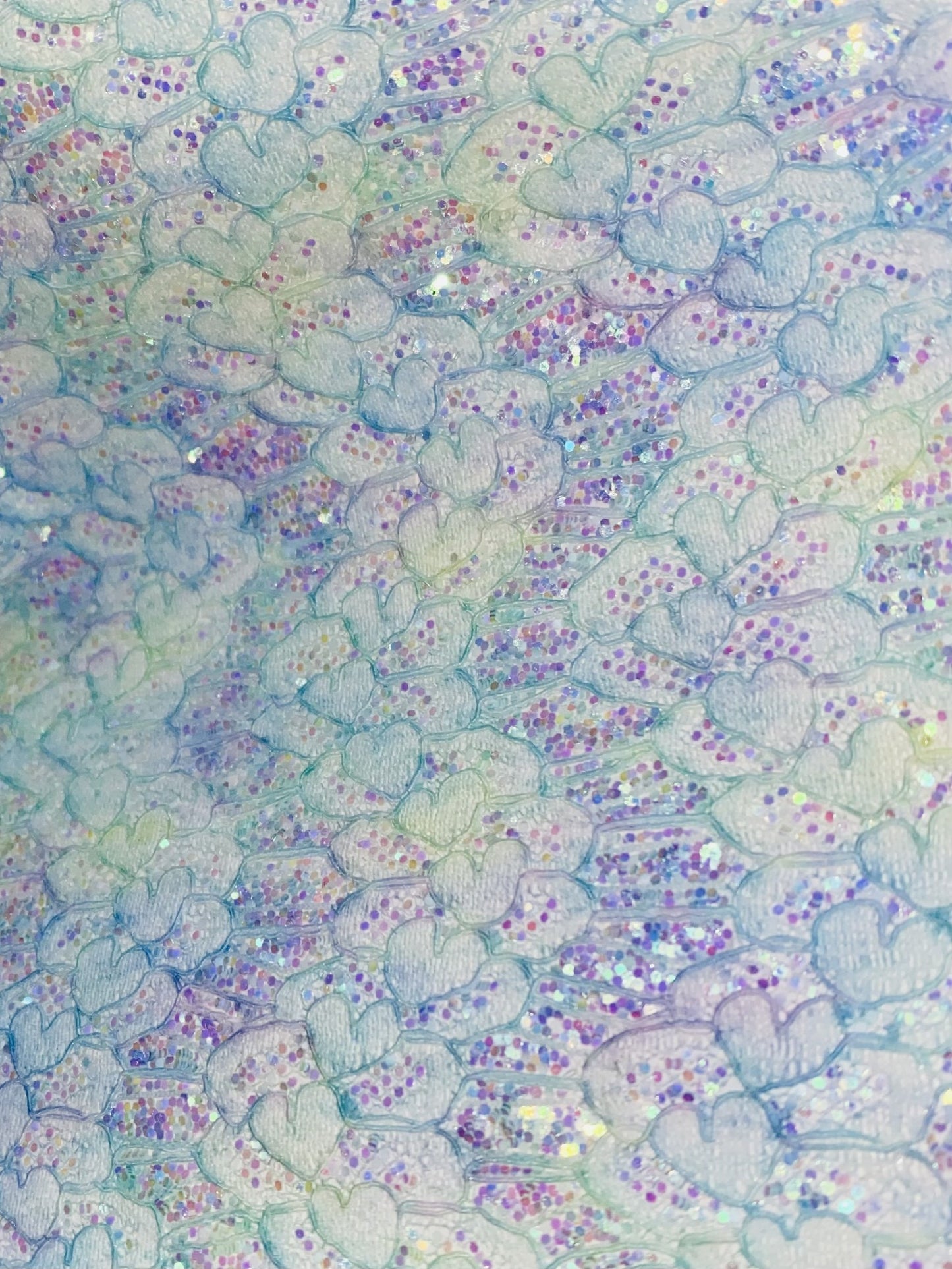 RETAIL Lace Over Glitter Watercolor .8mm Soft Back VINYL