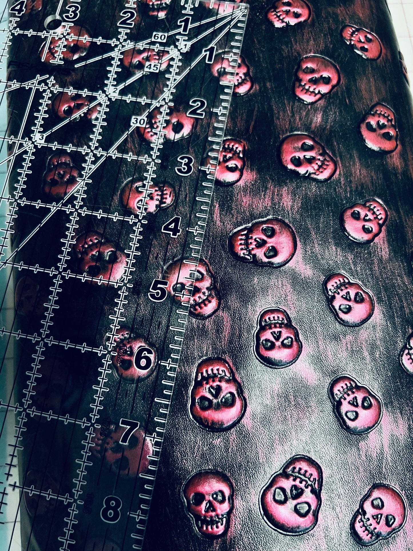 RETAIL Embossed Skulls .8mm Soft Back VINYL