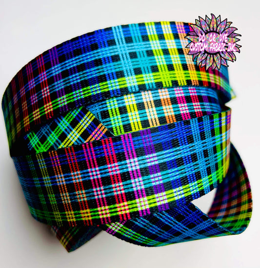 Rainbow Plaid Webbing RETAIL