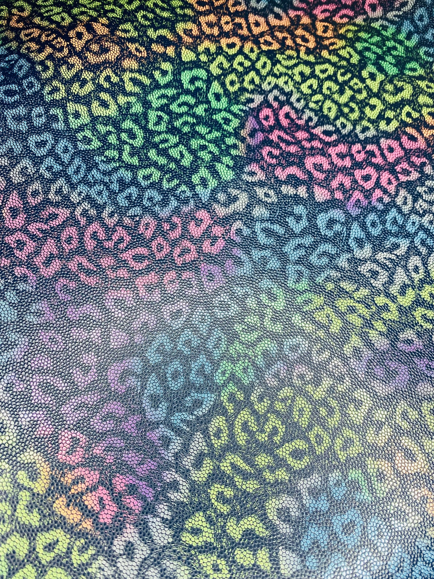 Rainbow Leopard Vegan Leather Soft Back .7mm RETAIL