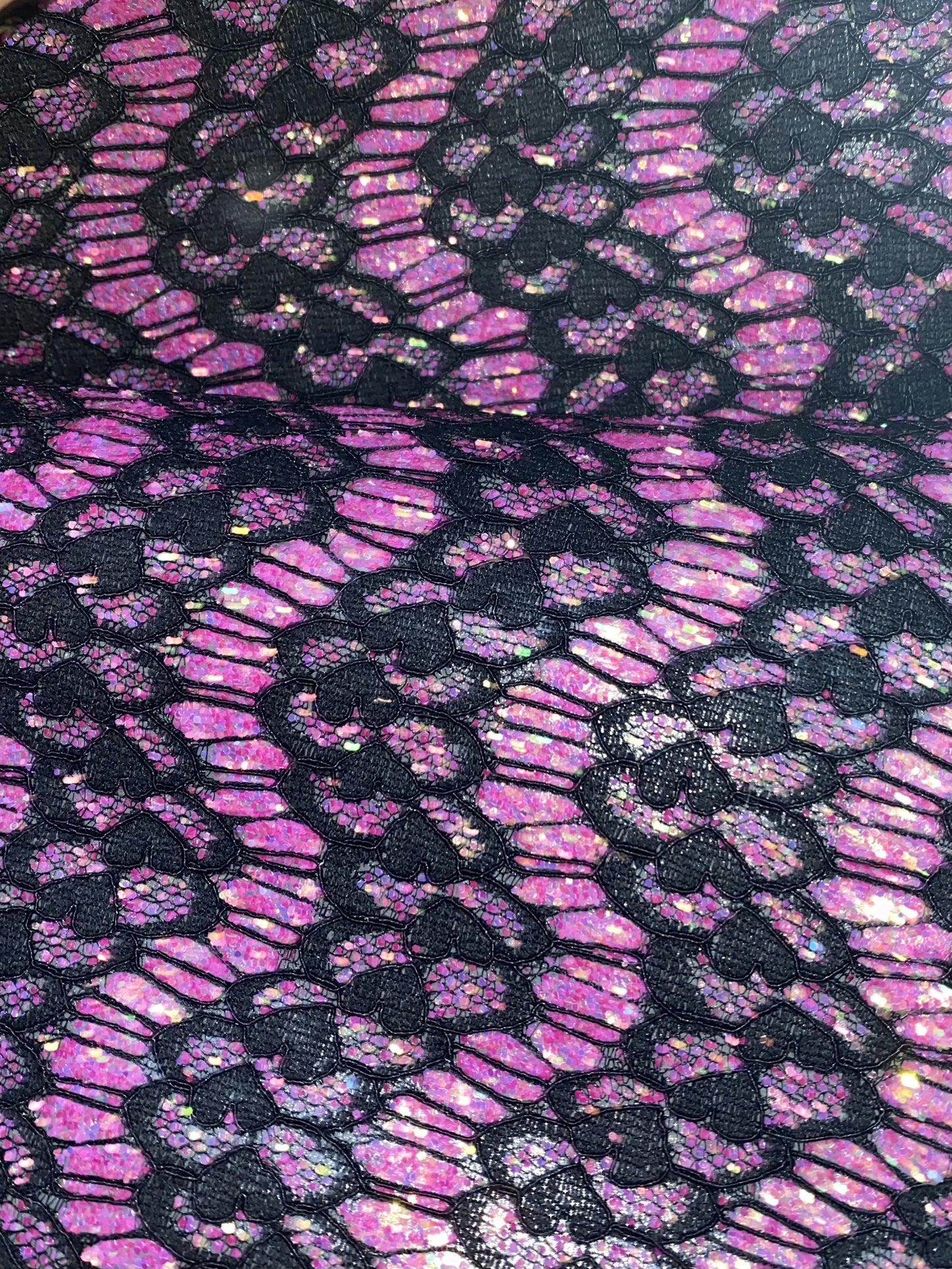 RETAIL Lace Over Glitter Watercolor .8mm Soft Back VINYL