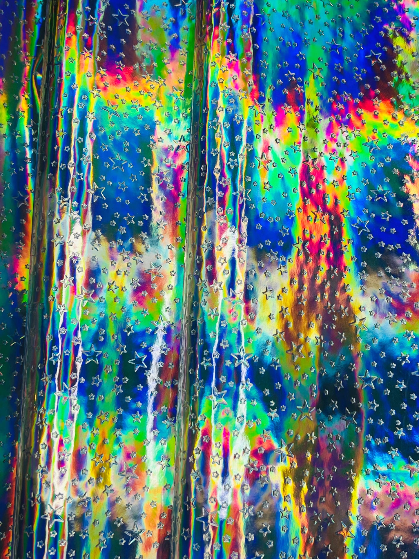 RETAIL Embossed Holographic Stars .7mm Soft Back VINYL