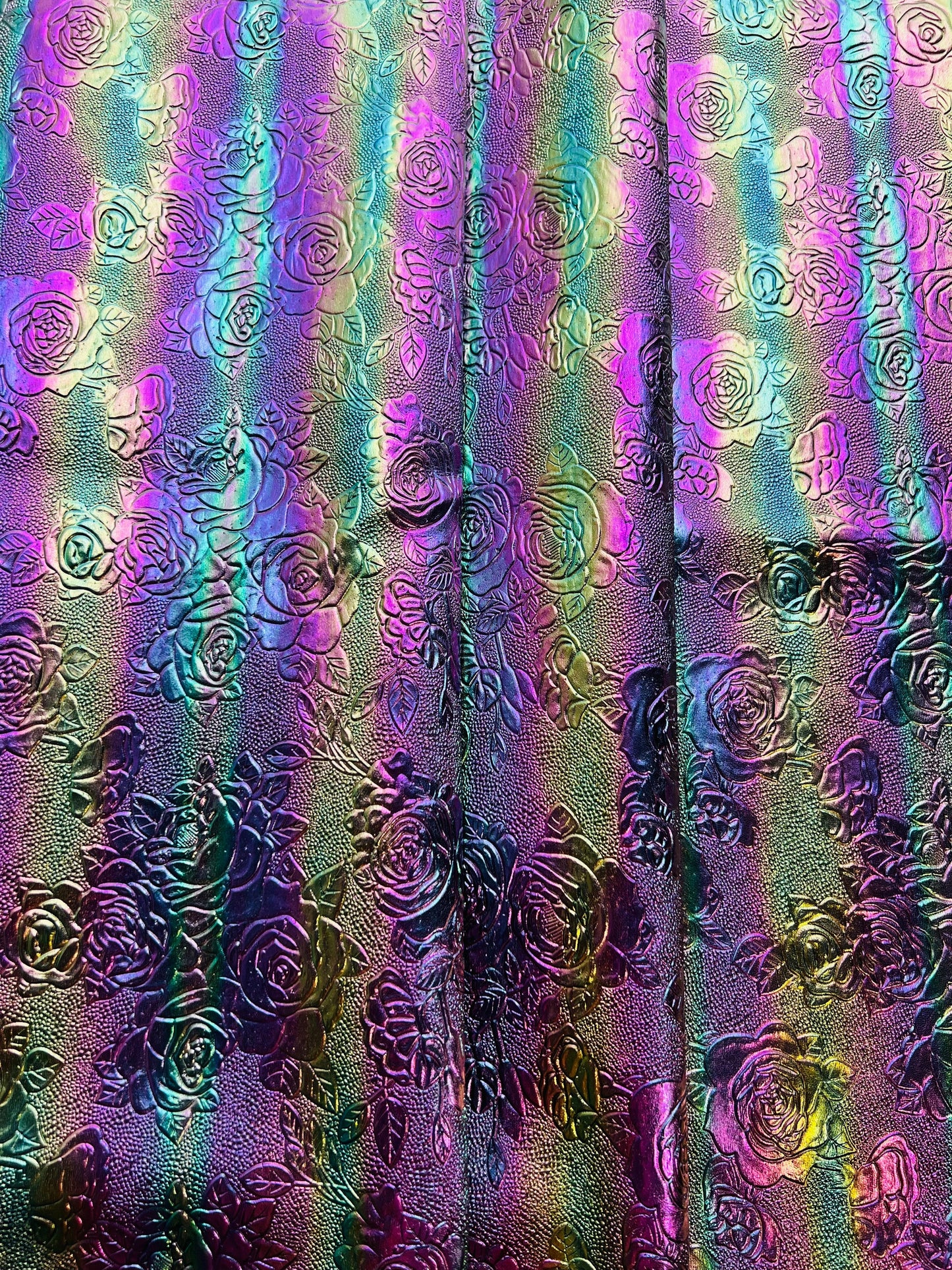 RETAIL Embossed Ombre Iridescent Roses .7mm Soft Back VINYL