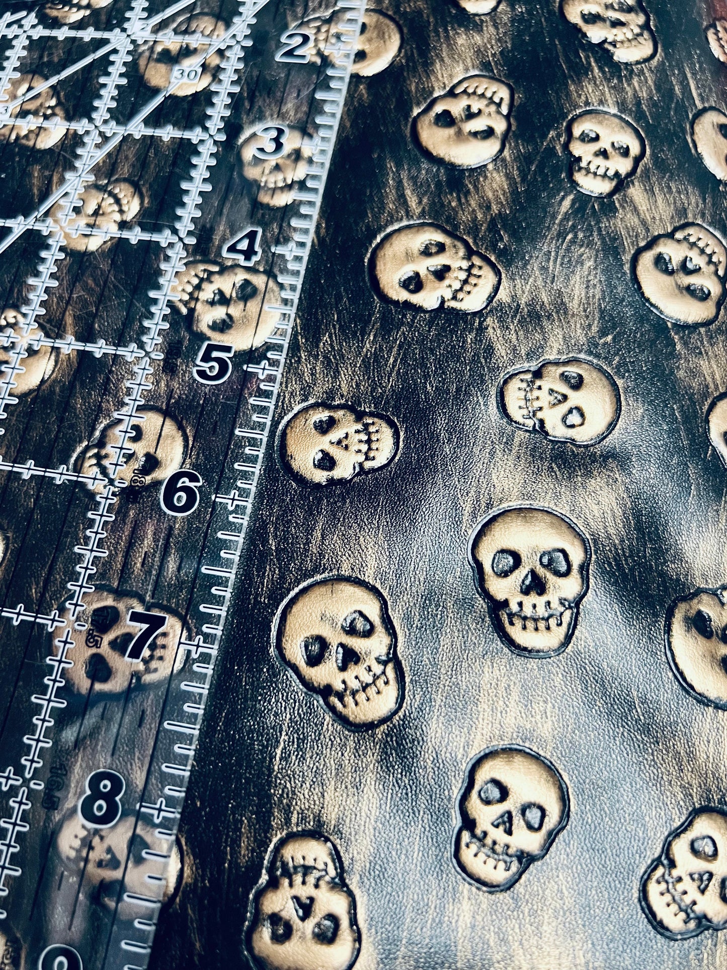 RETAIL Embossed Skulls .8mm Soft Back VINYL