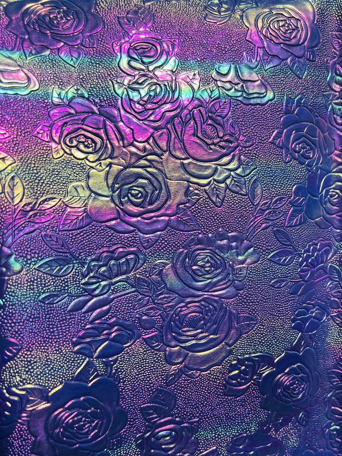 RETAIL Embossed Ombre Iridescent Roses .7mm Soft Back VINYL