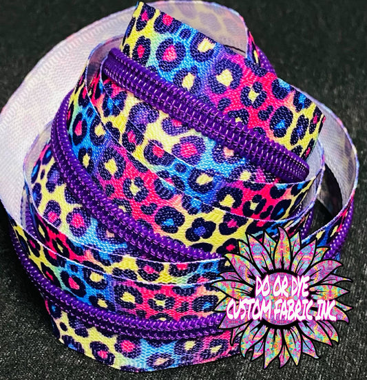Rainbow Friends Leopard Coord #5 Nylon Zipper Tape RETAIL