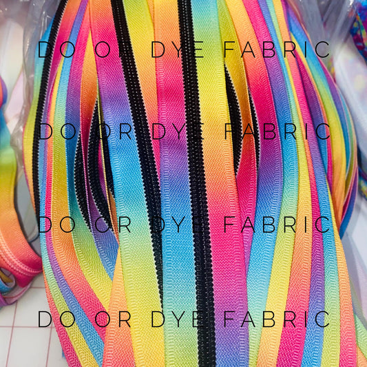 Bright Rainbow With Black Teeth #5 Nylon Zipper Tape RETAIL