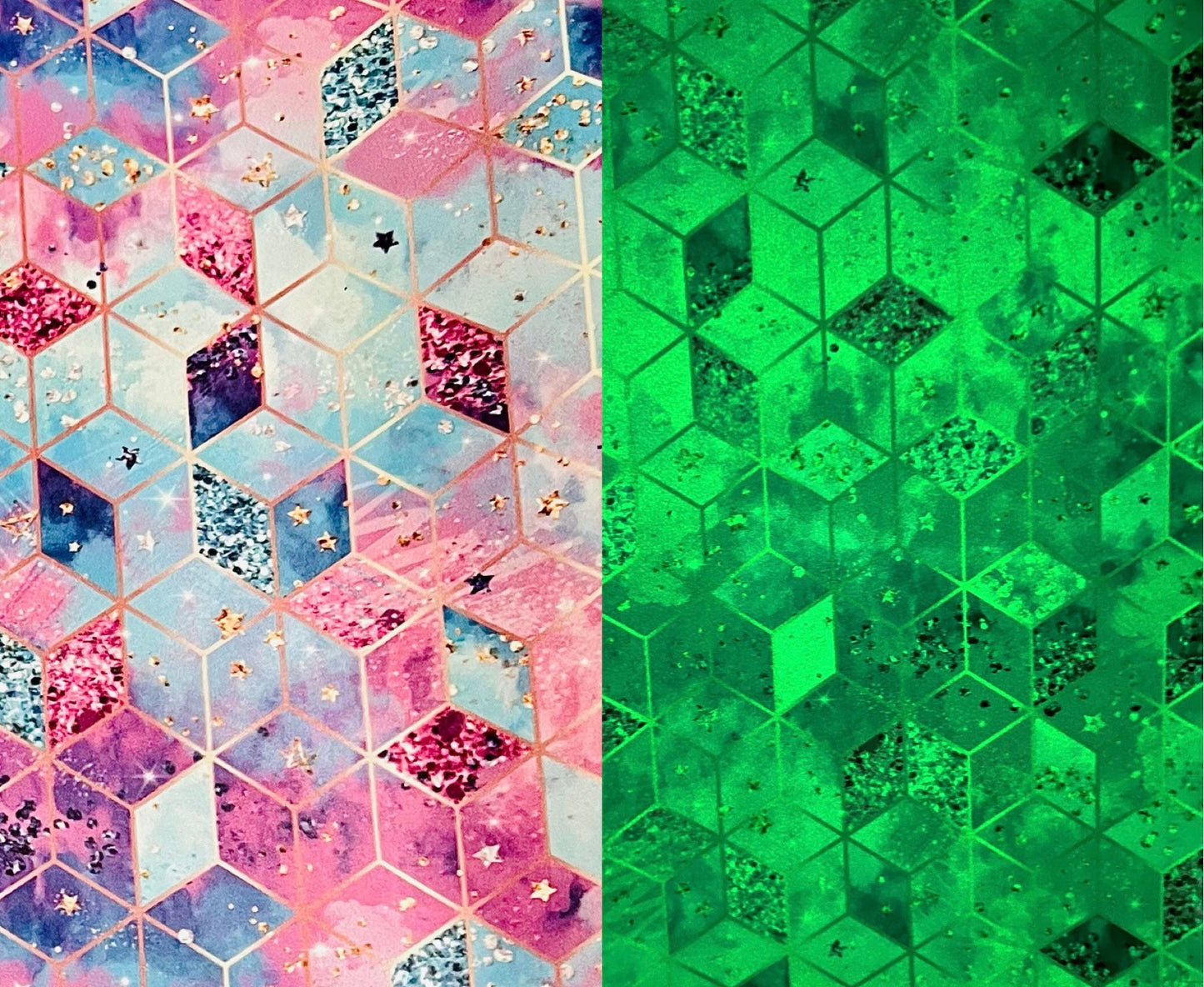 Metallic Geos Pink and Teal