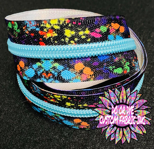 Splattered Paint 80's Coord #5 Nylon Zipper Tape RETAIL
