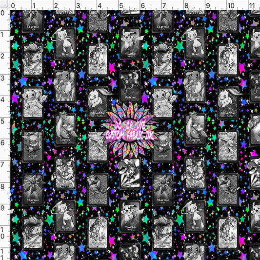 Poke Party Monochrome Cards On Stars