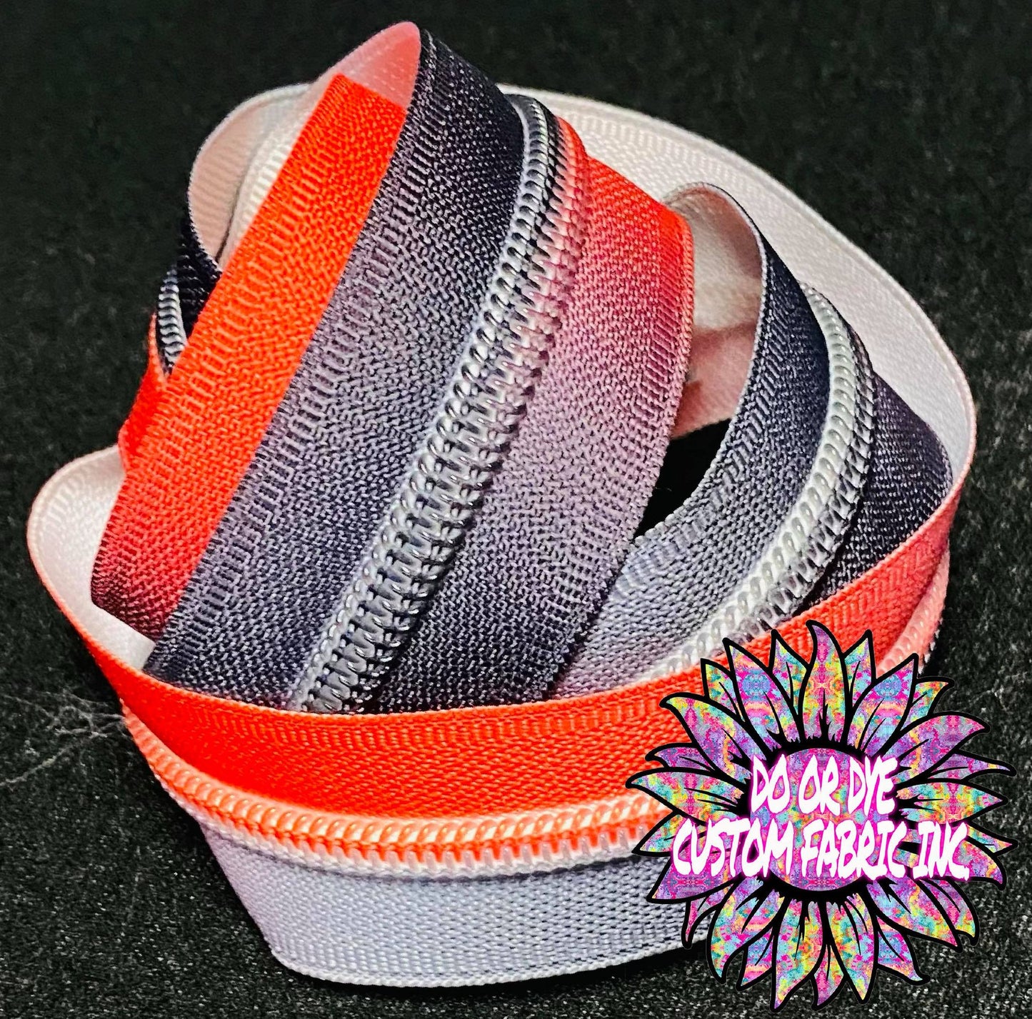 Red Grey Black Ombre #5 Nylon Zipper Tape RETAIL