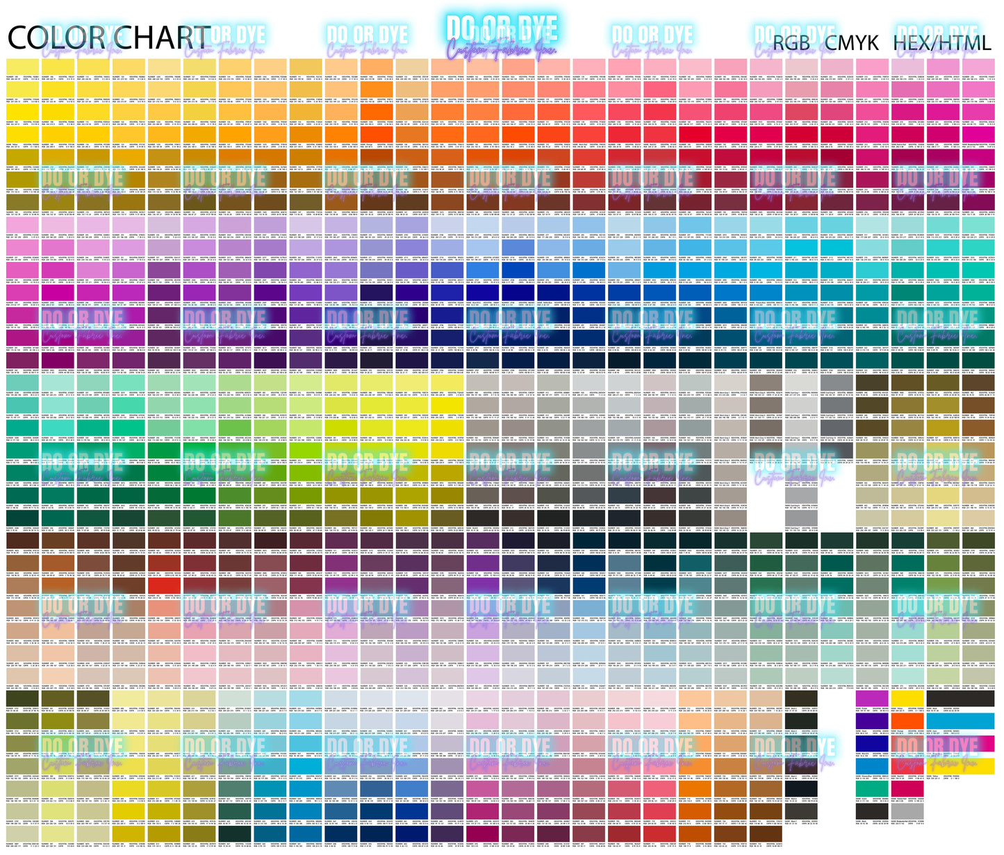 Designers Color Chart