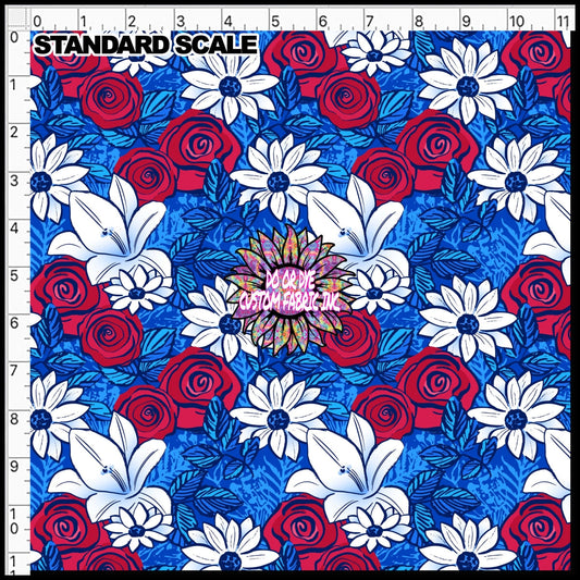 Red White Blue Florals - RTS