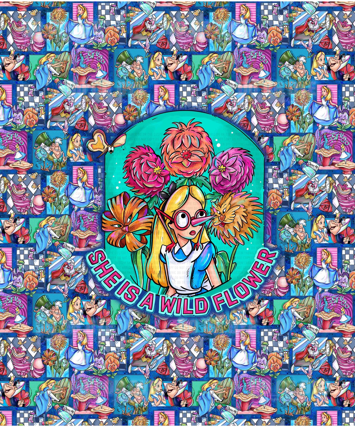 Alice Wild Flower Comic Blanket Panel