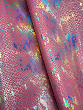 Load image into Gallery viewer, RETAIL Holographic Snake Skin On Vegan Leather .7mm Soft Back VINYL
