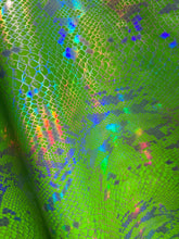 Load image into Gallery viewer, RETAIL Holographic Snake Skin On Vegan Leather .7mm Soft Back VINYL
