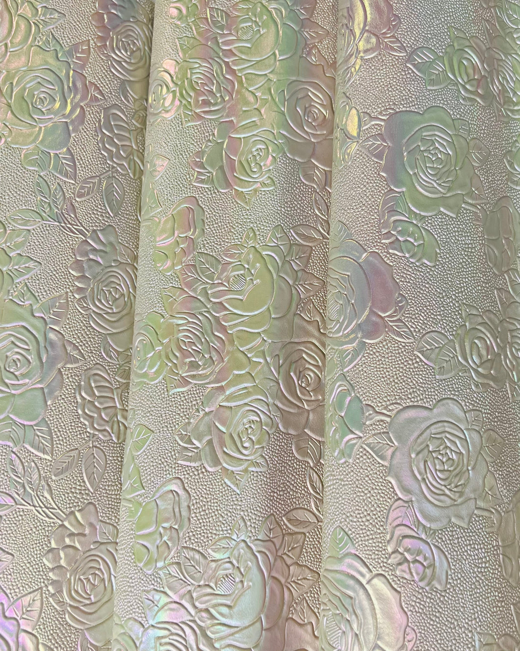 RETAIL Embossed Ombre Iridescent Roses .7mm Soft Back VINYL