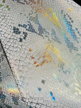 Load image into Gallery viewer, RETAIL Holographic Snake Skin On Vegan Leather .7mm Soft Back VINYL
