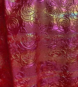 RETAIL Embossed Ombre Iridescent Roses .7mm Soft Back VINYL