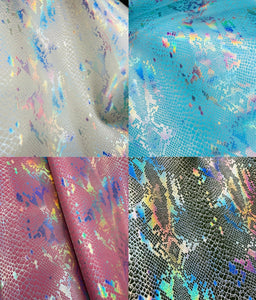 RETAIL Holographic Snake Skin On Vegan Leather .7mm Soft Back VINYL