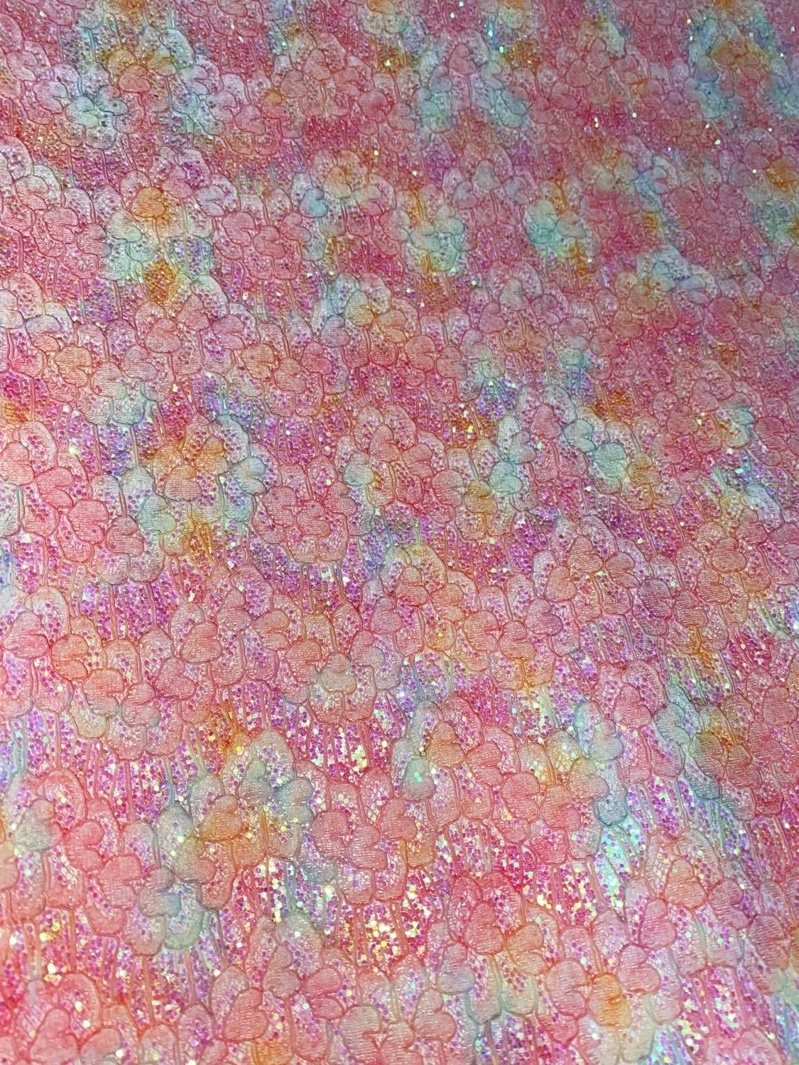 RETAIL Lace Over Glitter Watercolor .8mm Soft Back VINYL