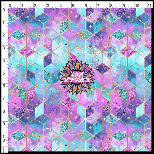 Metallic Geos Pink and Teal